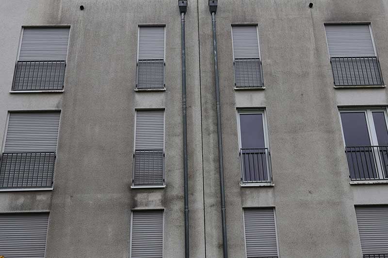 WEG Fassade vor der algenfiX Fassadenreinigung