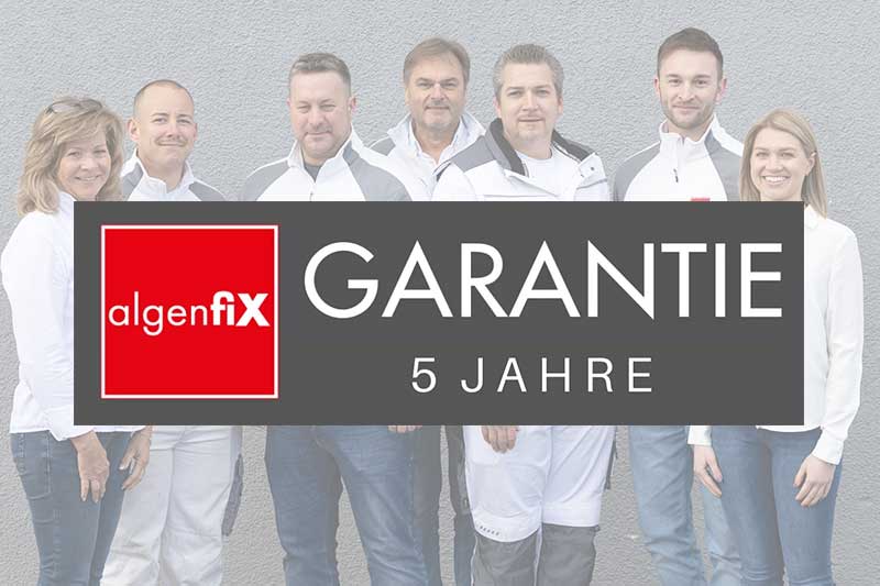 Bis zu 5 Jahre Garantie auf die algenfiX Fassadenreinigung in Metzingen