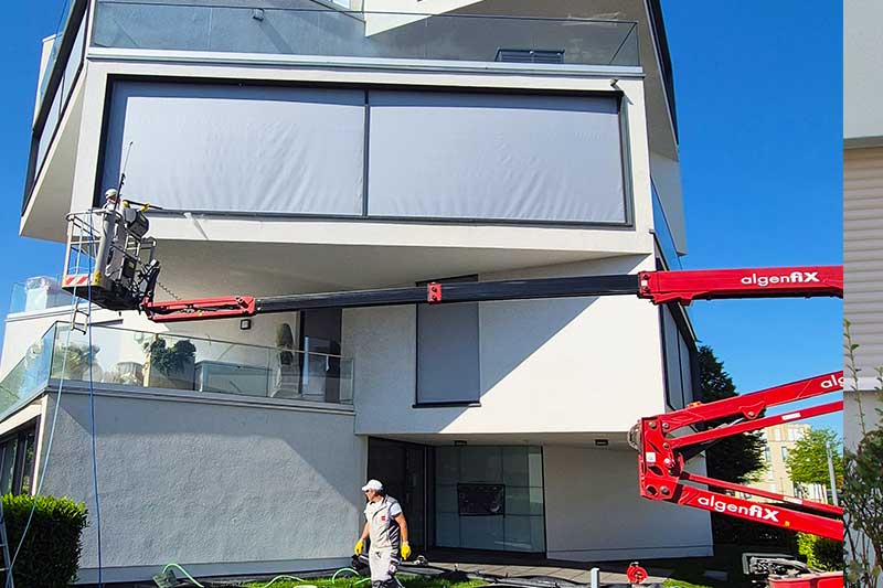 Fassadenreinigung in Stutensee von Firma algenfiX Fassadenreinigung in Stutensee von Firma algenfiX