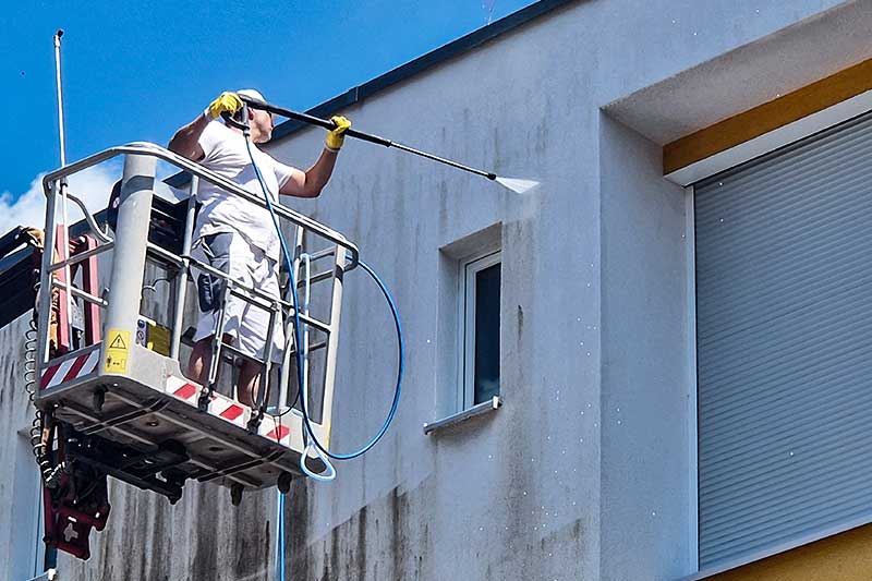 Fassadenreinigung in Asperg von Firma algenfiX